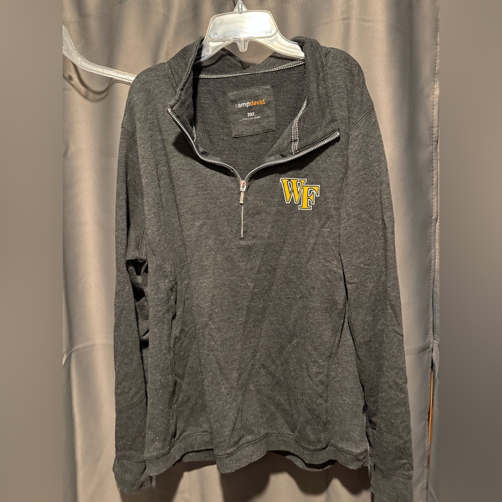 Gray Quarter-Zip Pullover with WF Logo